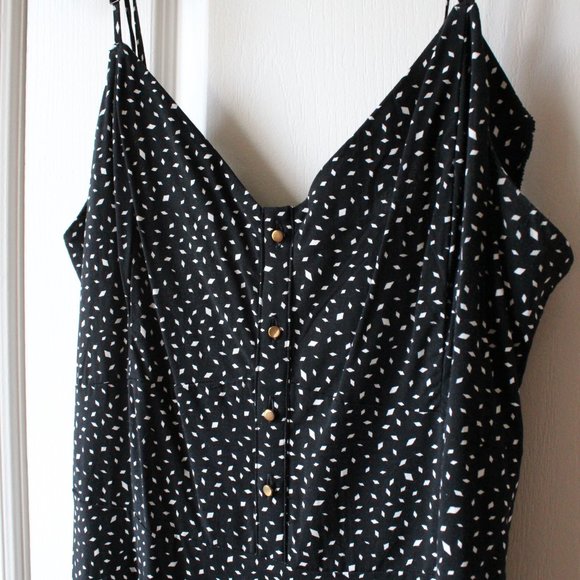 Black Dynamite Summer Dress with Gold Buttons Detail - Picture 2 of 5